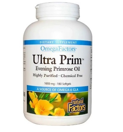 Примулы вечерней масло OmegaFactors Ultra Prim Evening Primrose Oil, 180 капсул
