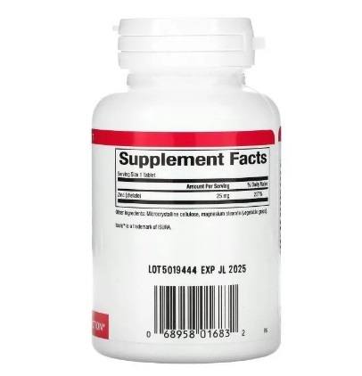 Цинк хелат Natural Factors Zinc Chelate 25 мг, 90 таблеток