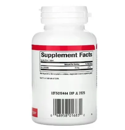 Цинк хелат Natural Factors Zinc Chelate 25 мг, 90 таблеток