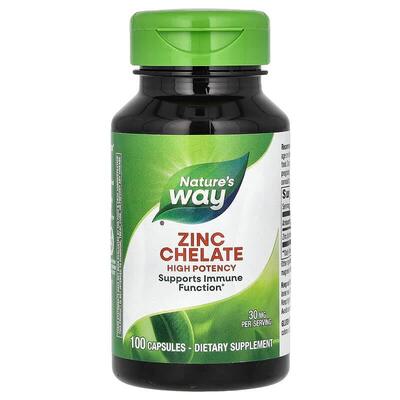 Цинк хелат Nature's Way Zinc Chelate 30 мг, 100 капсул