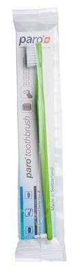 Зубная щетка Paro Swiss toothbrush M39 средней жесткости, с монопучковой насадкой, полиэтиленовая упаковка