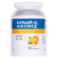 Кальций-Д3 Никомед с апельсин вкусом таблетки жев. №100 во флак.