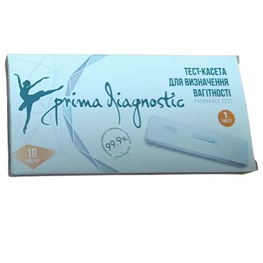 Тест-касета Prima Diagnostic Pregnancy Test для визначення вагітності чутливість 10 мМО/мл, 1 штука