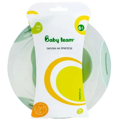Тарілка Baby Team 6019 дитяча на присосці, 340 мл