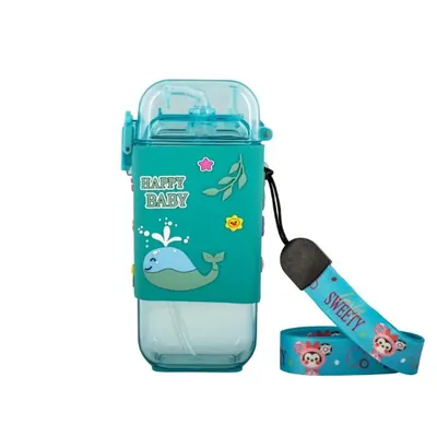 Поїльник Baby Team 5091 тритановий з силіконовою трубочкою та ремінцем, 225 мл