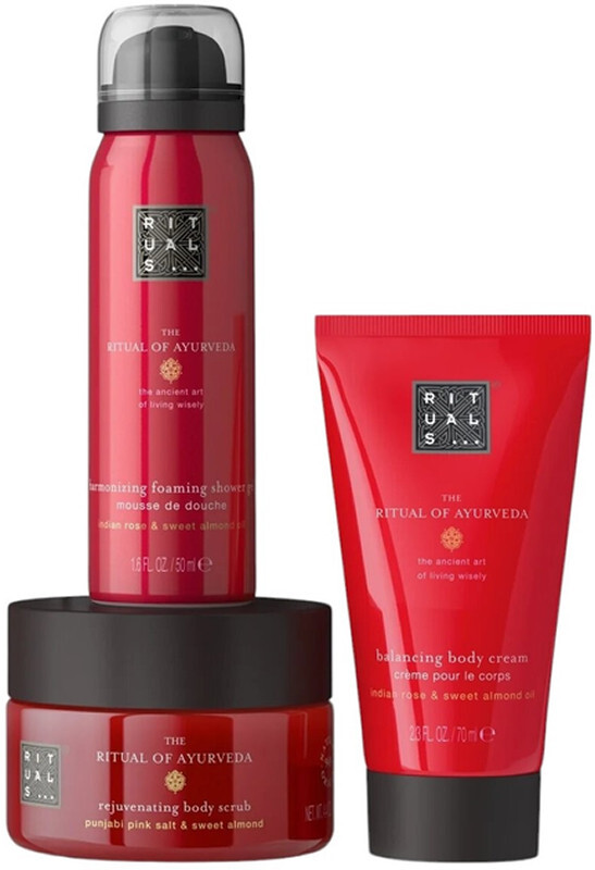 Подарунковий набір Rituals The Ritual Of Ayurveda Trial Set (Гель-піна 50 мл + Скраб 125 мл + Крем 70 мл)