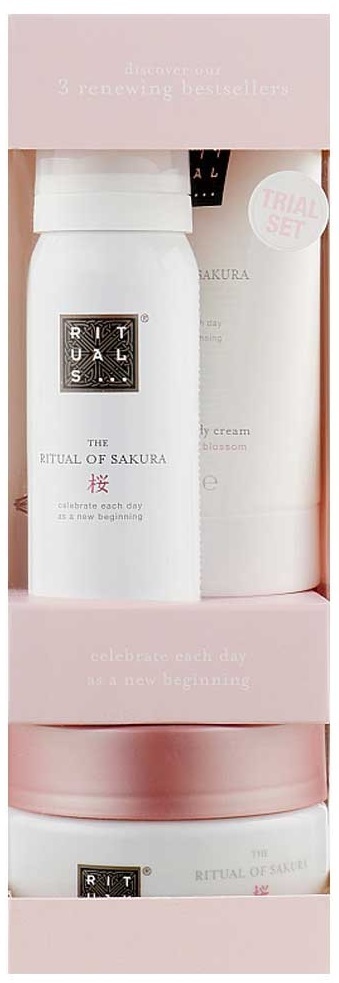 Подарочный набор Rituals The Ritual Of Sakura Trial Set (Гель-пена 50 мл + Скраб 125 мл + Крем 70 мл)
