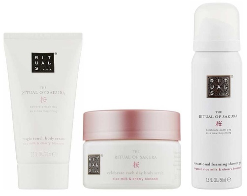 Подарочный набор Rituals The Ritual Of Sakura Trial Set (Гель-пена 50 мл + Скраб 125 мл + Крем 70 мл)