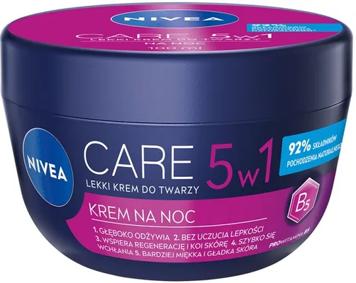 Крем для обличчя Nivea Care нічний живильний відновлюючий заспокійливий, 100 мл