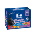 Корм влажный для кошек Brit Premium Cat Family Plate Семейная тарелка ассорти 4 вкуса, 4 пакета по 100 г