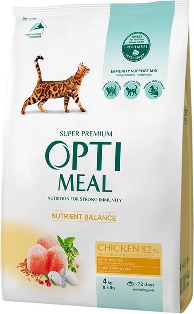 Корм сухий для котів Optimeal зі смаком курки, 4 кг