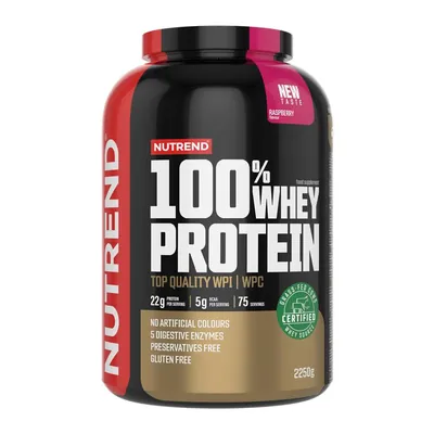 Протеїн сироватковий змішаний Nutrend 100% Whey Protein малина, 2250 г