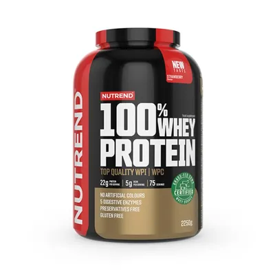 Протеїн сироватковий змішаний Nutrend 100% Whey Protein полуниця, 2250 г