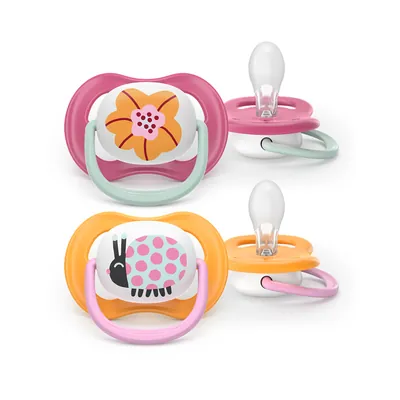 Пустушка силіконова Philips Avent Ultra Air SCF080/27 6-18 місяців, для дівчаток, 2 шт