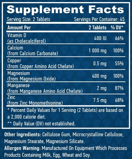 Кальций, Магний и Цинк Haya Labs Calcium Magnesium & Zinc With Vitamin D, 90 таблеток