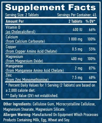 Кальцій, Магній та Цинк Haya Labs Calcium Magnesium & Zinc With Vitamin D, 90 таблеток