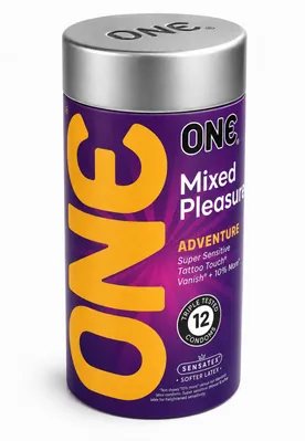Презервативи ONE Mixed Pleasures асорті з 6 різних видів, 12 штук