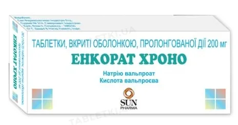 Енкорат хроно таблетки, в/о, прол./д. по 200 мг №30 (10х3)