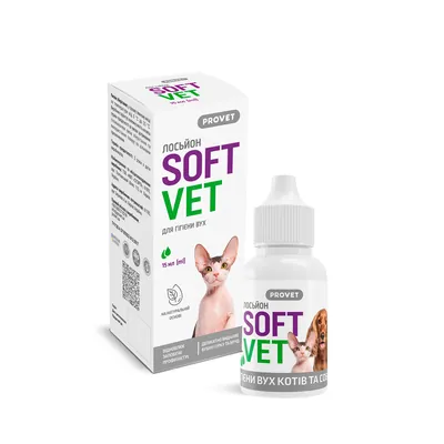 Лосьйон ProVET SoftVet для гігієни вух котів і собак, 15 мл