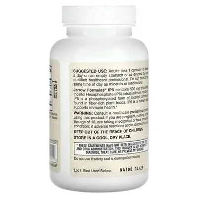 Інозитолгексафосфат Jarrow Formulas IP6 Inositol Hexaphosphate 500 мг вег. капсули №120