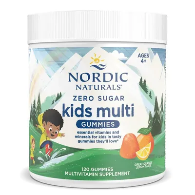 Мультивітаміни для дітей Nordic Naturals Kids Multi без цукру, апельсин та лимон, 120 жувальних цукерок