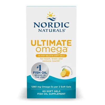 Омега Nordic Naturals Ultimate Omega 1280 мг, лимон, 60 капсул з риб'ячого желатину