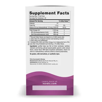 Омега для вагітних Nordic Naturals Postnatal Omega-3, 60 гелевих капсул