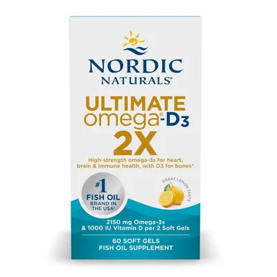 Омега та вітамін Д3 Nordic Naturals Ultimate Omega-D3 2X, 60 гелевих капсул