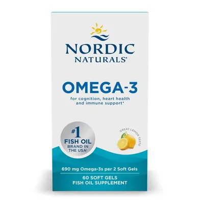 Омега-3 Nordic Naturals Omega-3 690 мг, лимон, 60 капсул