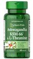 Ашваганда та L-теанін Puritan's Pride Ashwagandha KSM-66 & L-Theanine, 60 таблеток