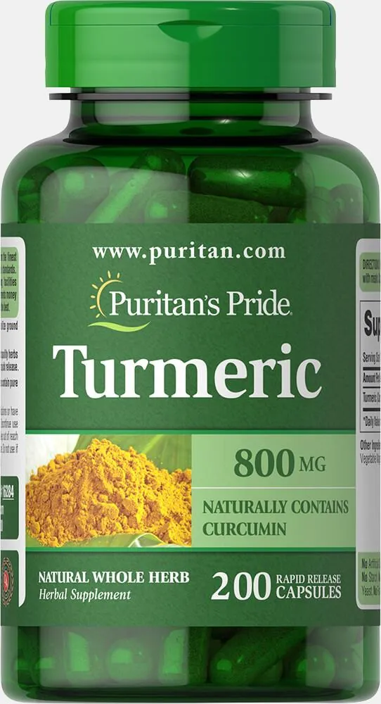 Куркума Puritan's Pride Turmeric 800 мг, 200 капсул