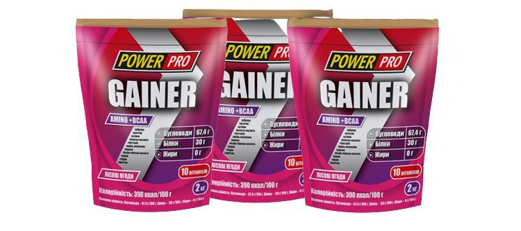 Гейнер Power Pro Gainer лесная ягода, 2 кг
