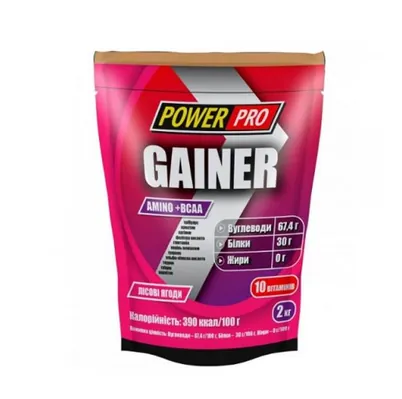 Гейнер Power Pro Gainer Amino + BCAA лісова ягода, 2 кг