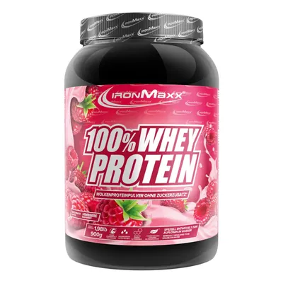 Протеїн сироватковий концентрат IronMaxx 100% Whey Protein малина, 900 г