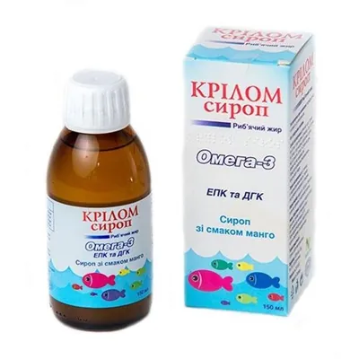 Крілом сироп (риб'ячий жир) Омега-3 зі смаком манго, 150 мл