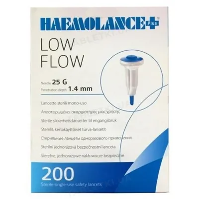 Ланцети Haemolance Plus LOW FLOW Т420 автоматичні 25G, прокол 1,4 мм, 200 штук