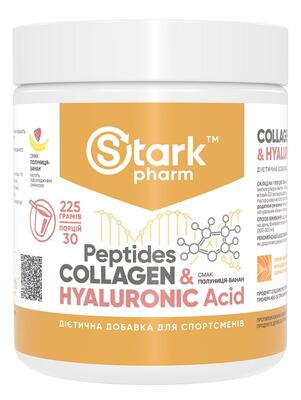 Пептиды коллагена и гиалуроновая кислота Stark Pharm Collagen Peptides & Hyaluronic Acid, клубника-банан, 225 г