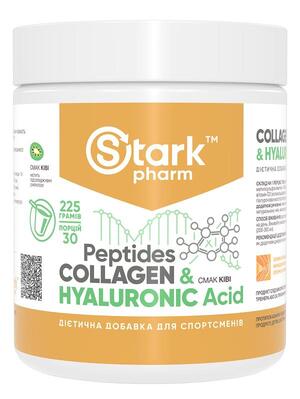 Пептиды коллагена и гиалуроновая кислота Stark Pharm Collagen Peptides & Hyaluronic Acid, киви, 225 г