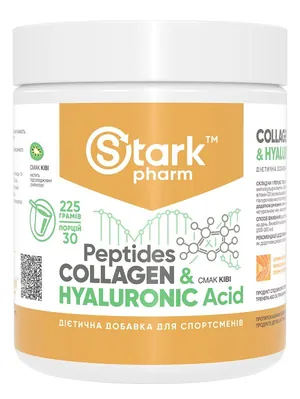 Пептиди колагену та гіалуронова кислота Stark Pharm Collagen Peptides & Hyaluronic Acid, ківі, 225 г