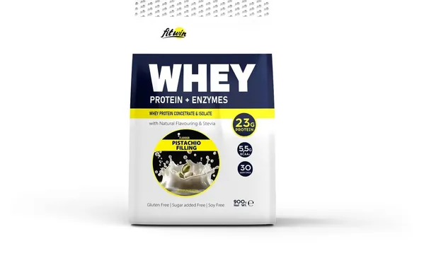 Протеїн сироватковий змішаний FitWin Whey Protein + Enzymes фісташковий пломбір, 900 г