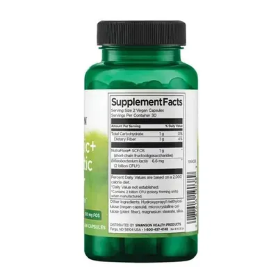 Комплекс пробіотиків та пребіотиків Swanson Probiotic + Prebiotic Fiber 1 Billion Cfu, 60 капсул