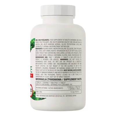 Цинк піколінат OstroVit Zinc Picolinate, 200 таблеток