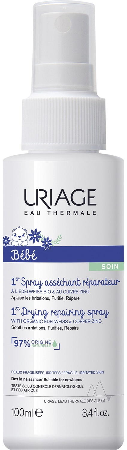 Спрей Uriage Bebe 1-й Cu-Zn+ відновлюючий підсушуючий для дітей та немовлят, 100 мл