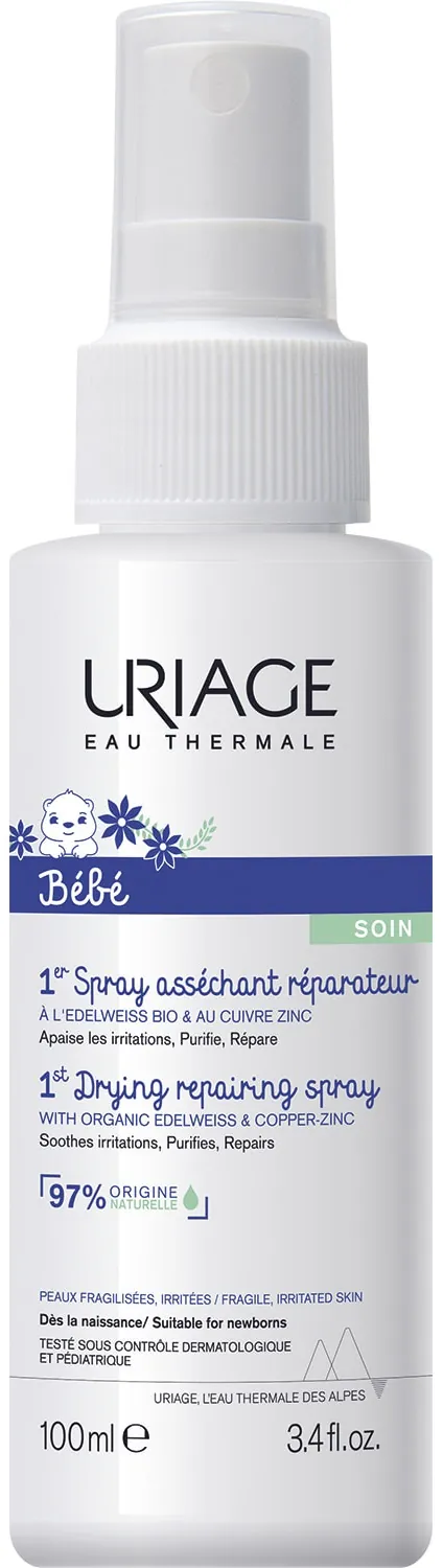 Спрей Uriage Bebe 1-й Cu-Zn+ відновлюючий підсушуючий для дітей та немовлят, 100 мл