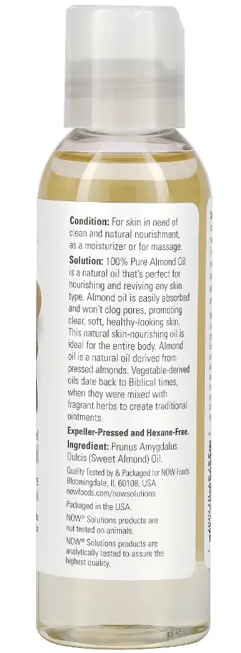 Олія солодкого мигдалю Now Solutions Almond Oil, 118 мл