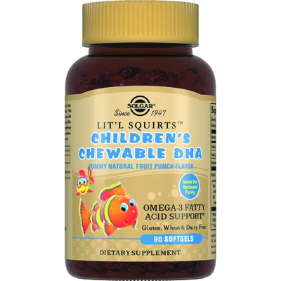 Докозагексаеновая кислота для дітей Solgar Children's Chewable DHA жувальні капсули №90