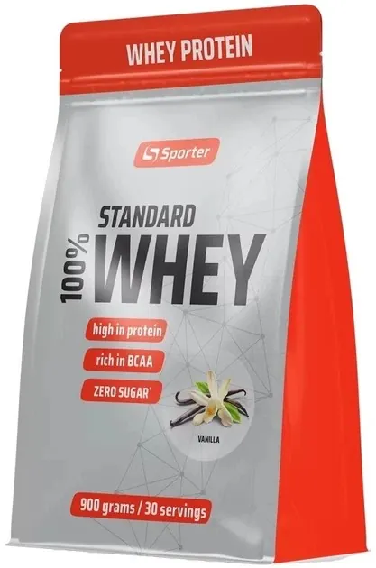 Протеїн сироватковий концентрат Sporter 100% Whey Standard ваніль, 900 г