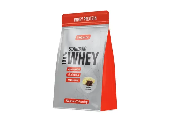 Протеїн сироватковий концентрат Sporter 100% Whey Standard шоколад та банан, 900 г