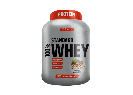 Протеїн сироватковий концентрат Sporter 100% Whey Standard шоколад з фундуком, 2 кг