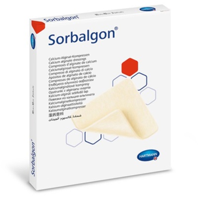 Повязка Sorbalgon из волокон кальция-альгината, 5 x 5 см